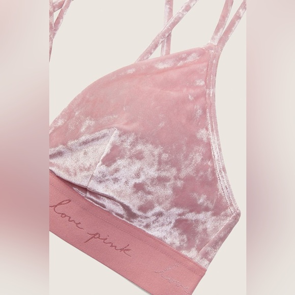 🌴Women’s PINK Victoria’s Secret Unlined Velvet Bralette - Picture 4 of 10